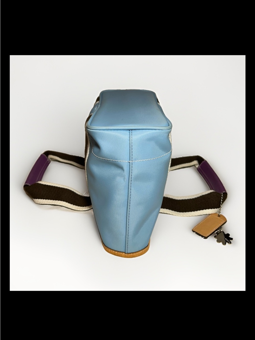 Coach Hamptons Mini Nylon Tote&Wristlet Set,Light Blue/Purple Leather-2005 #6268 - Picture 4 of 13
